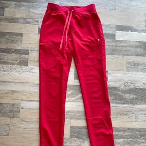 FIGS Red Yola Skinny Scrub Pants